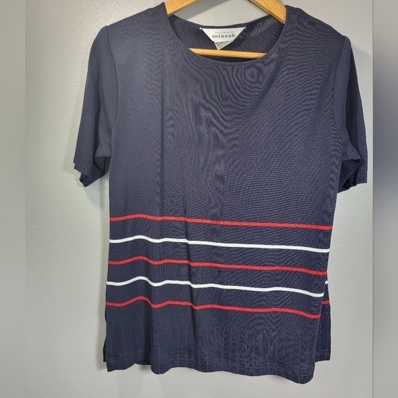 Exclusively Misook 2pc Set Sweater Cardigan and blouse  Sz Medium Blue - Picture 6 of 8